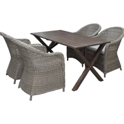 Baltic Garden 150 cm bord & 4 Belize naturfärgade stolar