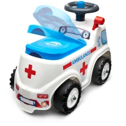 Barnfordon|Lekfordon & Hobbyfordon*Falk Ambulance ride-on med förvaringsutrymme, ratt och tuta