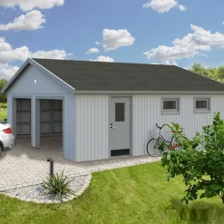 Hus & Fritidshus|Garagehus*Palmako Andre 49,1 m² Byggsats i Obehandlat Trä med Sadeltak