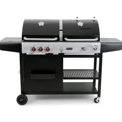 Gasolgrill|Kolgrill*Metalcraft Aurora Kombinationsgrill med Sidobrännare & Rostfria Brännare