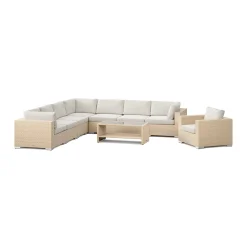 Konstrottingmöbler|Utemöbler & Trädgårdsmöbler*Comfort Garden Bahamas utomhus hörnsoffa 8-sits vändbar med fåtölj och bord med hylla