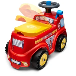 Barn Falk Brandbil ride-on med förvaringsutrymme, ratt och tuta