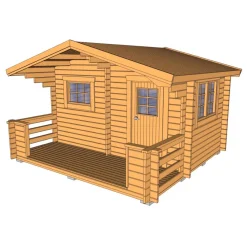 Bastustugor|Hus & Fritidshus*Baseco Bräska 10 m² Fristående Bastuhus med Altan & Sadeltak