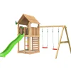 Barn Jungle Gym Cabin 2.1 Gungmodul & Grön Rutschkana