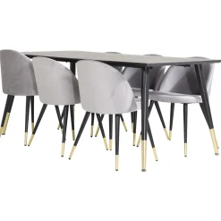 Bord|Matgrupp*Venture Home Dipp med 6 Velvet Stolar