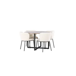 Bord|Matgrupp*Venture Home Durango Ø120 cm med 4 st Edina stolar