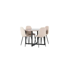 Bord|Matgrupp*Venture Home Durango Ø120 cm med 4 st Polar stolar
