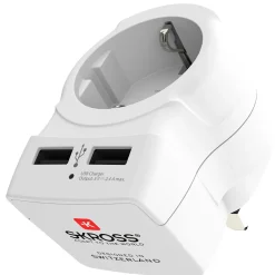 SKROSS Europa till UK med Dubbla USB-A 12W Jordad