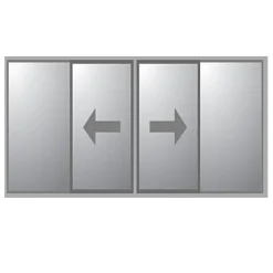 Novoroom Extreme 2-glas 2 Skjutbara & 2 Fasta