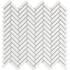 Mosaik|Kakel & Klinker*Lhådös Fishbone White Glossy cm