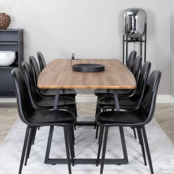 Bord|Matgrupp*Venture Home Ina med 8 Pobbie Stolar Svart
