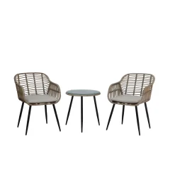 Utemöbler & Trädgårdsmöbler|Balkongmöbler*Baltic Garden Julia 2 st Fåtöljer med sidobord inkl Dynor