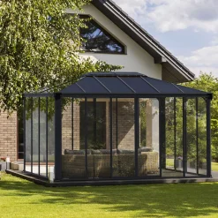 Canopia by Palram Ledro Aluminiumstomme med UV-Skyddat Glas, Låsbara Dörrar, Grå, 12,7 m²
