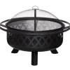 Mustang Livingston Utomhus Eldfat 74cm med Gnistskydd och Grillgaller