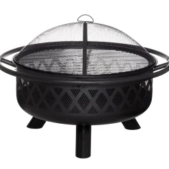 Mustang Livingston Utomhus Eldfat 74cm med Gnistskydd och Grillgaller