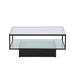 Bord*furniture/fashion Maglehem Svart Vardagsrumsbord i Glas/Stål 90x90cm