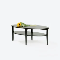Stenexpo Memphis Svart Ovalt Vardagsrumsbord 120cm