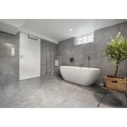 Kampanj Golv|Våtrumsgolv & Badrumsgolv*Bricmate M66 Grey Fleury Honed 60x60 cm