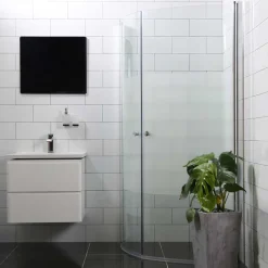 Bathlife Mångsidig Rund Dörr 45° + Rund Dörr 45° Delvis Frostat Glas