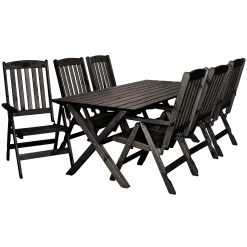Altanmöbler|Trämöbler*Baltic Garden Olivia Svart 6-sits