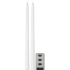 Kampanj Heminredning|Ljus & Ljusstakar*Star Trading 2p Flamme Slim38  cm Vit