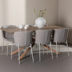 Bord|Matgrupp*Venture Home Piazza 180 med 6 st Modesto Stolar Boucle