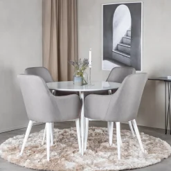 Bord|Matgrupp*Venture Home Plaza Runt Matbord Ø100 cm & 4 Comfort Stolar