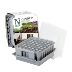 Odling & Trädgårdsskötsel|Planteringskärl & Krukor*Nelson Garden Pluggbox PlantStart, Grå, Kompakt Minidrivhus för 49 Pluggplantor