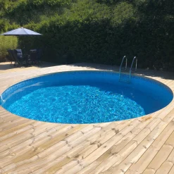 Planet Pool Premium Inbyggd Rund Ø420 cm D:120 cm inkl SF8 Stege och Tillbehör