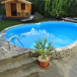 Planet Pool Premium Inbyggd Åttaformad 5,25x3,2 inkl SF8 Stege och Tillbehör