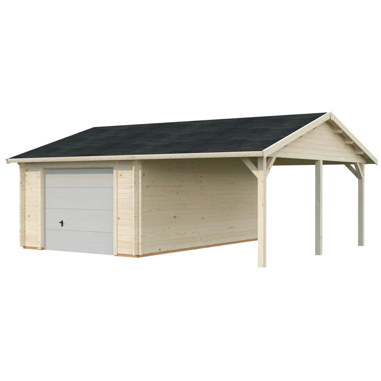 Hus & Fritidshus|Garagehus*Palmako Roger med Carport 36,5 m2 och Takskjutport