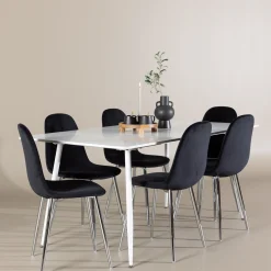 Bord|Matgrupp*Venture Home Silar 180 med 6 st Polar Stolar Sammet