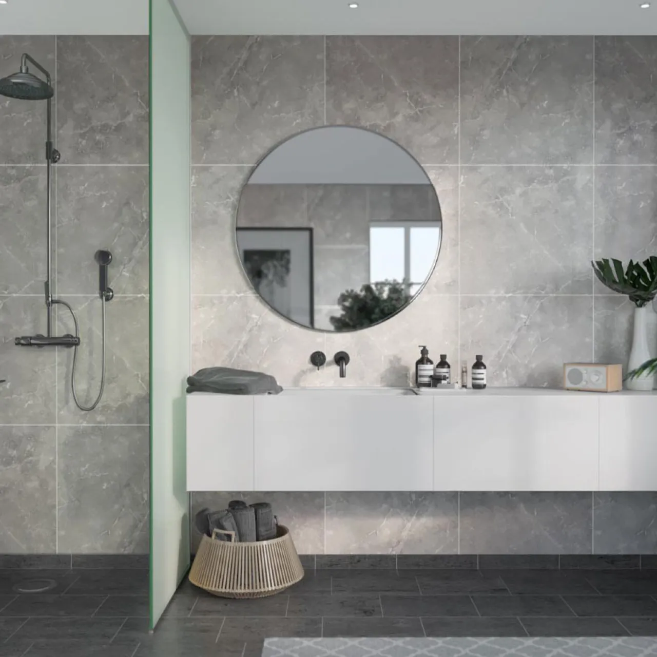 Våtrumsskiva*Fibo Silver Grey Marble 2279-M6060S