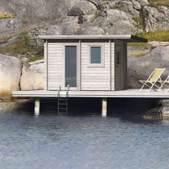 Bastustugor|Hus & Fritidshus*Baseco Skansnäs Funkis 7 m² Fristående Utebastu med Altan & Pulpettak