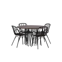 furniture/fashion Stone round Ø 120 cm med 4 Dyrön Stolar