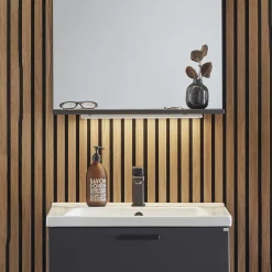 Badrumsbelysning|Badrumsbelysning*Hafa Store 430 Matt Aluminium Badrumslampa