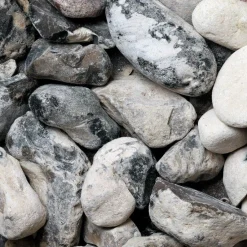 Dekorsten|Berg- & Grusmaterial*Magrab Krossprodukter Svartvit Sjösten 32-64 mm, 1000 kg Säck