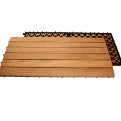Garagegolv|Altan & Terrass*Strand Stainless Teak Deltaplattan 30x60 Typ D Höger
