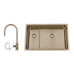 Nordic Tech Titan 73 KHX Nickel med Köksblandare Steel Accent D