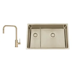 Nordic Tech Titan 73 KHX Nickel med Köksblandare Steel Accent Square D