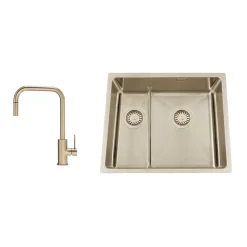 Nordic Tech Titan 53 KHX Nickel med Köksblandare Steel Accent Square D