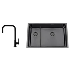 Paketerbjudande*Nordic Tech Titan 73 KHX Nickel med Köksblandare Steel Accent Square Shadow