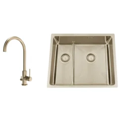Paketerbjudande*Nordic Tech Titan 53 KHX Nickel med Köksblandare Steel Equip D