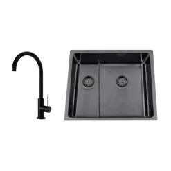 Nordic Tech Titan 53 KHX Nickel med Köksblandare Steel Equip Shadow