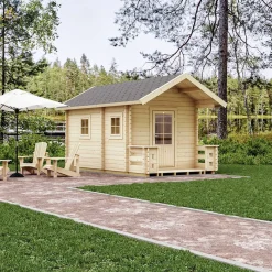 Kampanj Bastu|Bastustugor*Luoman Tulilampi 10,3 m² Fristående Utebastu med Sadeltak & Dubbla Rum