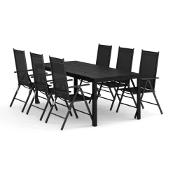 Trädgårdsgrupp|Altanmöbler*Comfort Garden Tunis utomhus matgrupp 205x90 cm med 6 Maggie positionsstolar