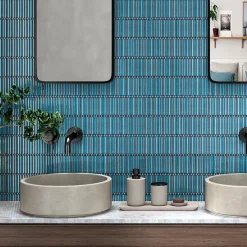 Mosaik|Kakel & Klinker*Lhådös Vox Teal Kitkat 1,2x9,2 cm